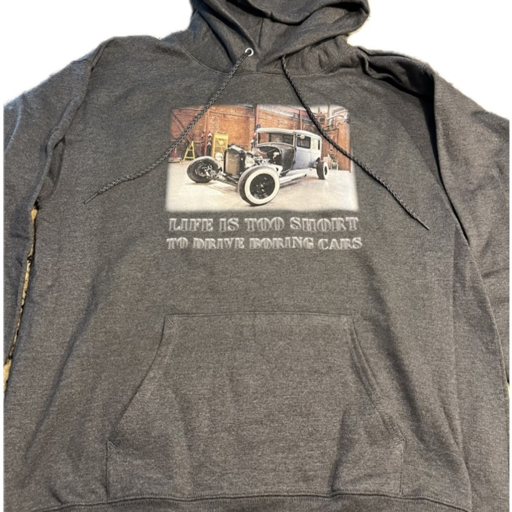 Men’s medium vintage car hooded sweatshirt